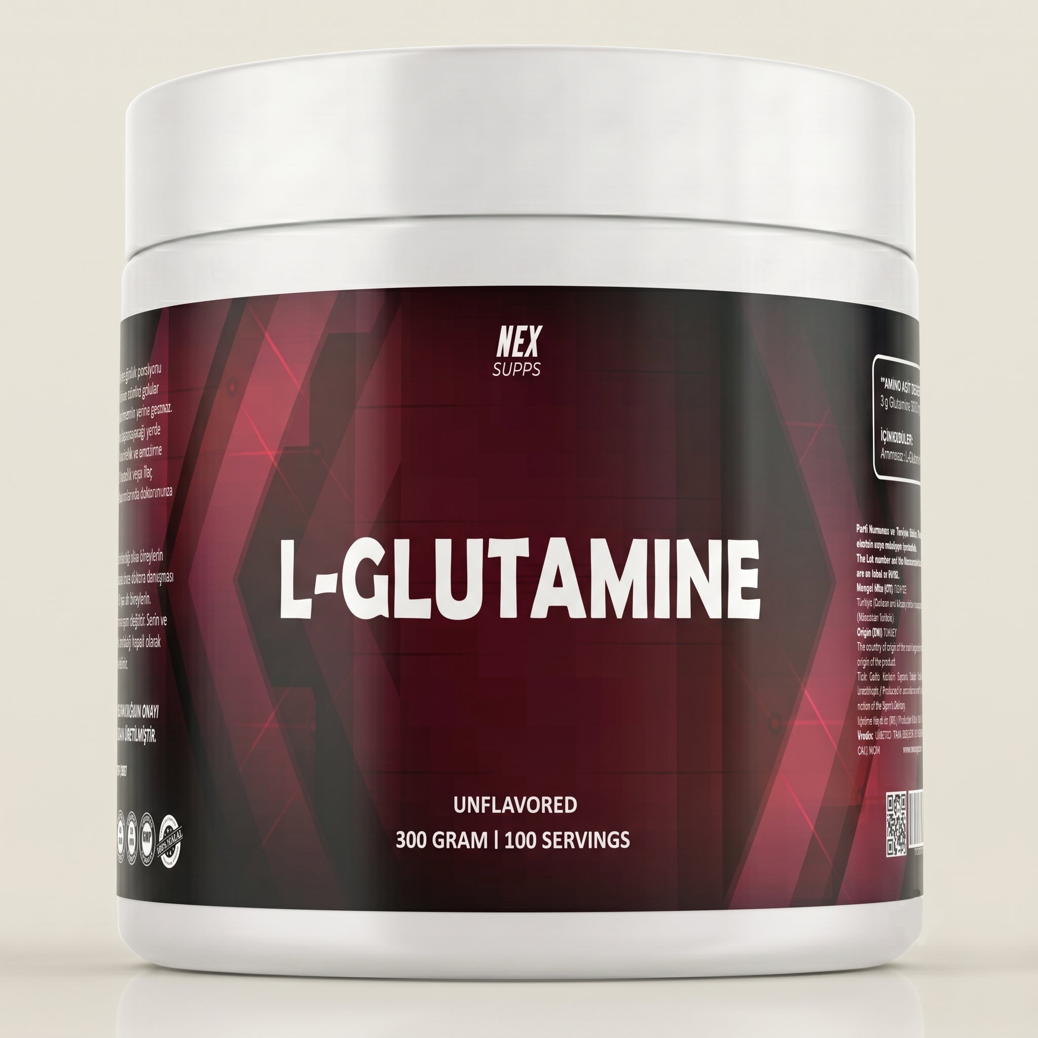 L-GLUTAMINE AROMASIZ | 100 SERVİS | 300 GR